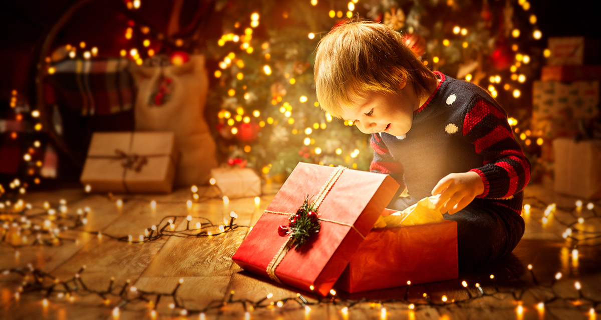 Boy opening Present